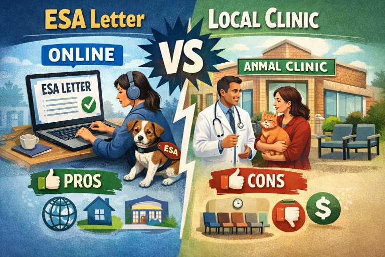 ESA Letter Online vs Local Clinic: Pros & Cons